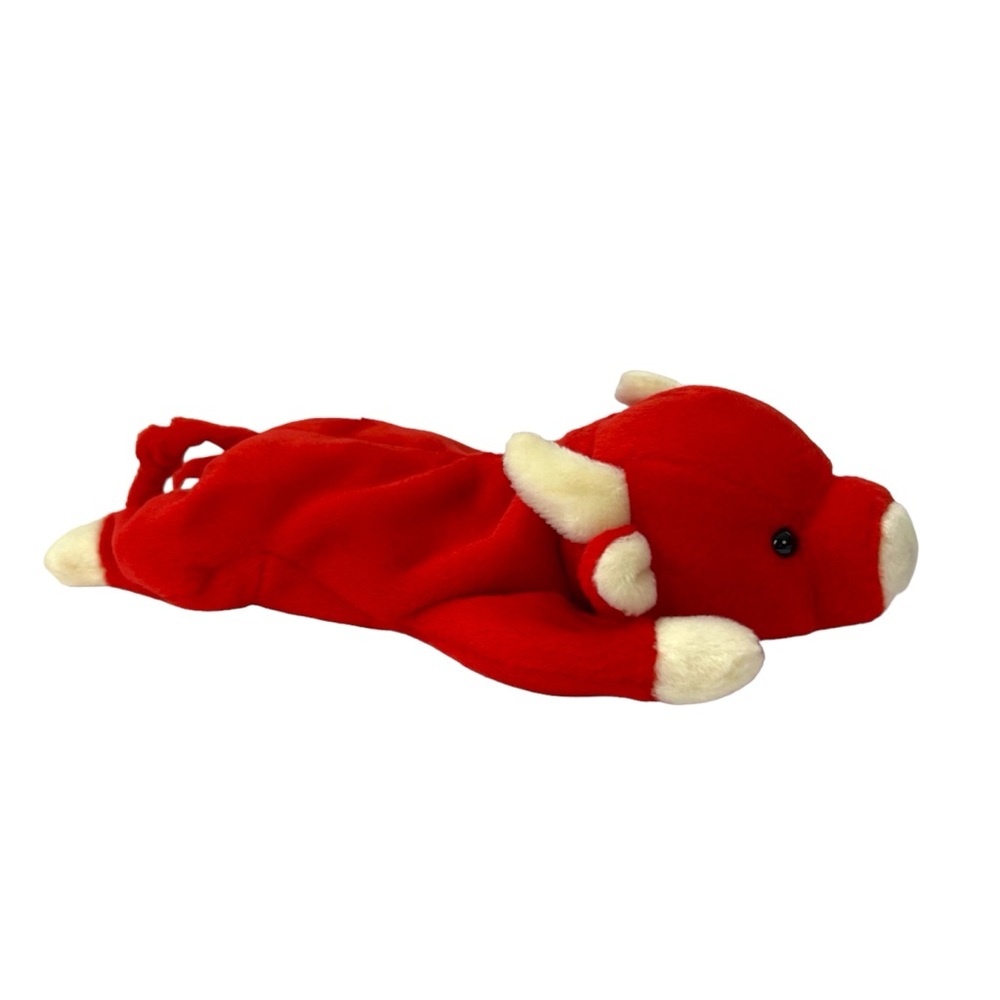 Vintage TY Beanie Babies Snort Red Bull Plush 1995 PVC Pellets with Tags